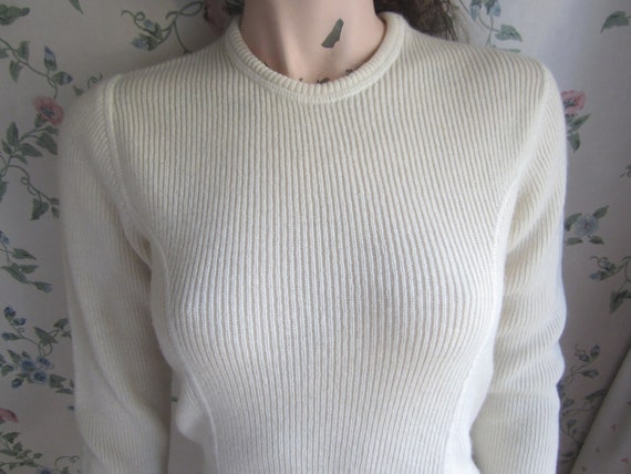 1960s/1970s offwhite Skipullover, 100% wool, size… - image 1
