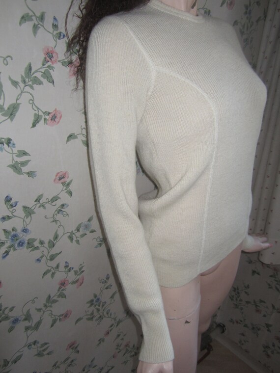 1960s/1970s offwhite Skipullover, 100% wool, size… - image 5