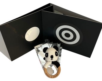 Sensory and Development Boards with Panda Rattle and Sensory Foil