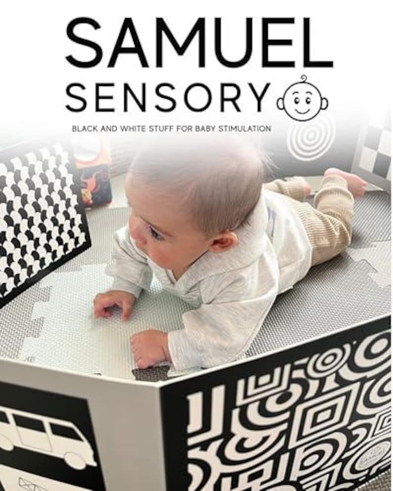 Placas sensoriais e de desenvolvimento para bebês nº 2 - Livro preto e branco para recém-nascidos - Brinquedo para a hora da barriga - Brinquedos preto e branco para bebês - Presente para bebês imagem 7