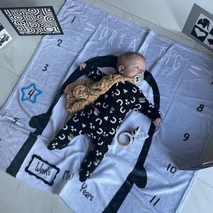 Tableau SENSORY, couverture pour bébés avec âge, courbe de croissance pingouin pour enfants, accessoires pour album photo, jouets de développement Montessori couleurs confort