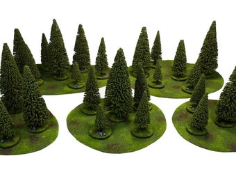 Tabletop-Gelände – Waldbaumset – BEMALT – Gelände für Tabletop- und Rollenspiele