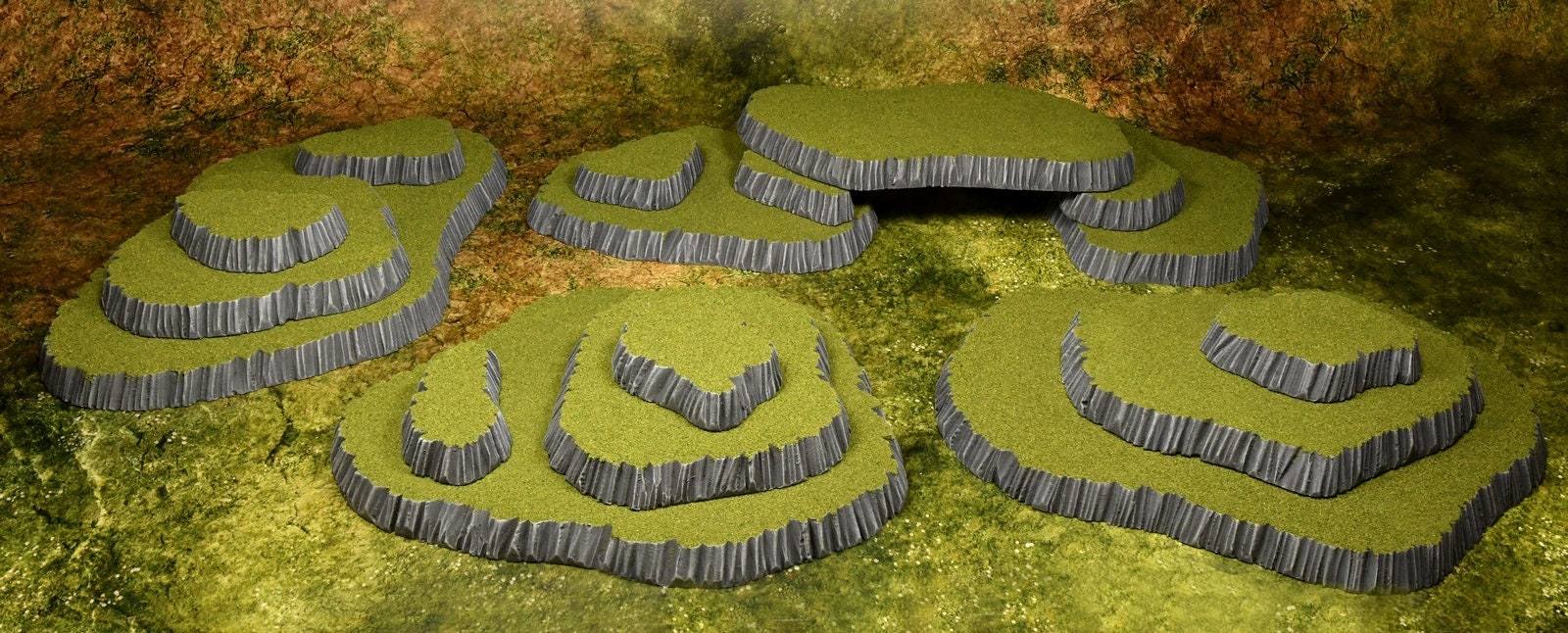 Wargame terrain Stackable Hill set PAINTED FLOCKED Etsy