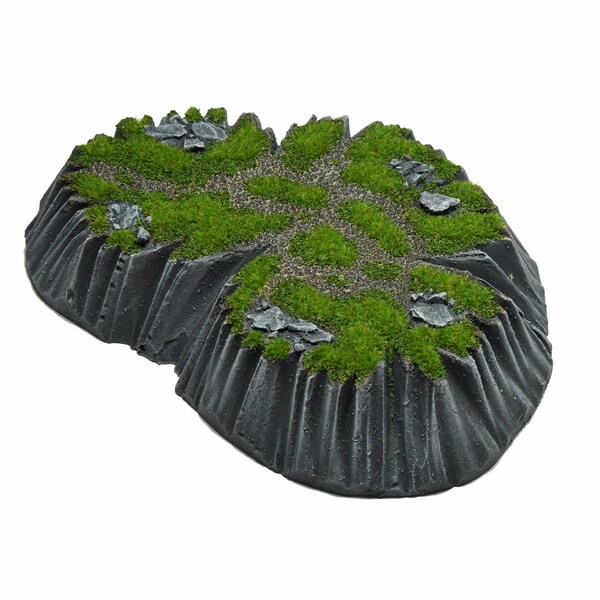 Wargaming Hill - Small Rocky Hill - handmade, painted, flocked wargaming terrain for RPG & Wargames, Warhammer, AoS, Lotr, KoW, 40K