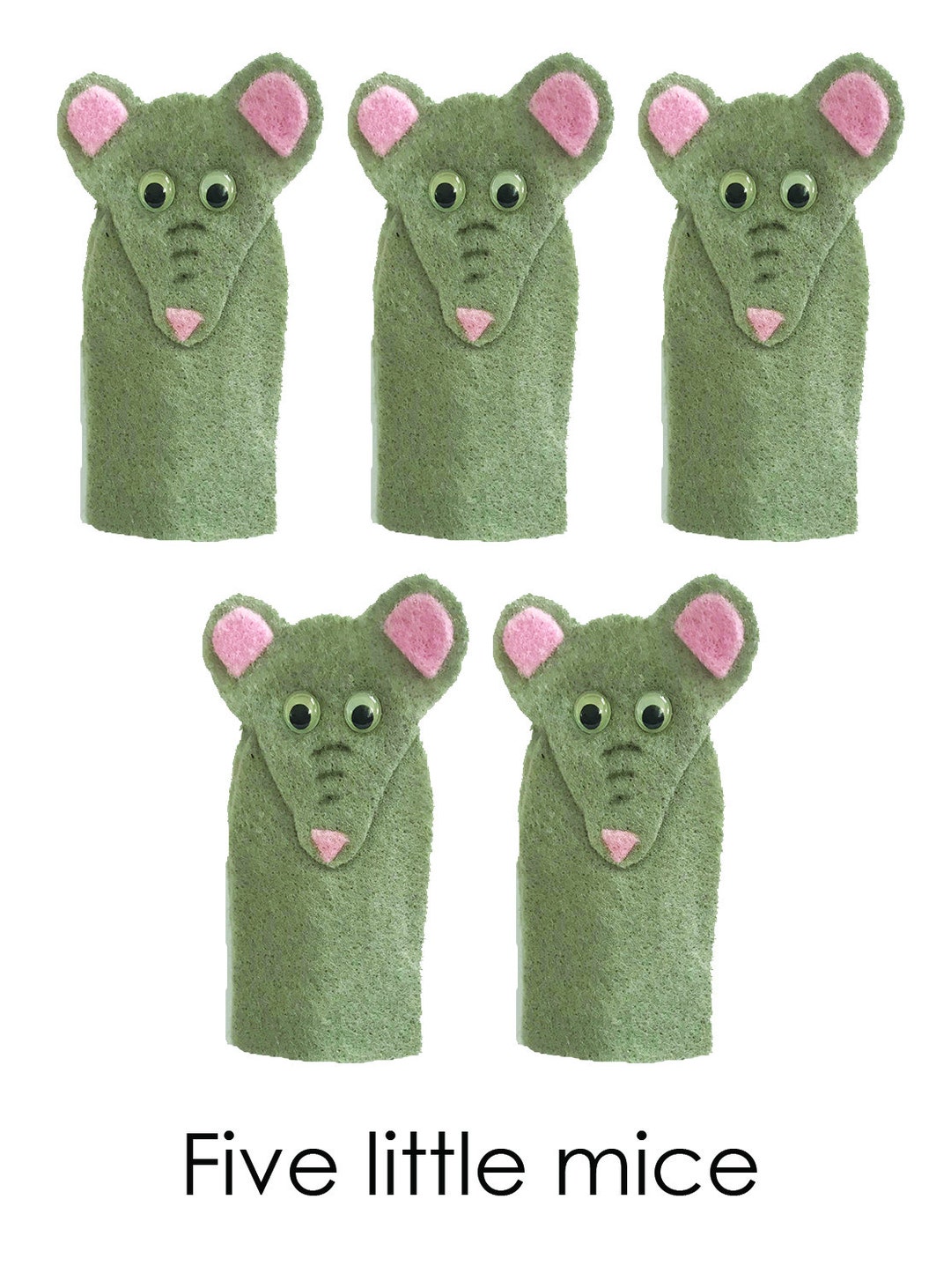 Five Little Mice Finger Puppets Etsy