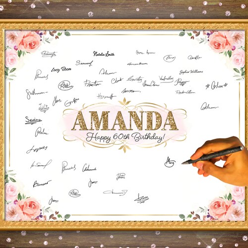 Birthday Guestbook Sign Signature Poster Signing Poster Etsy