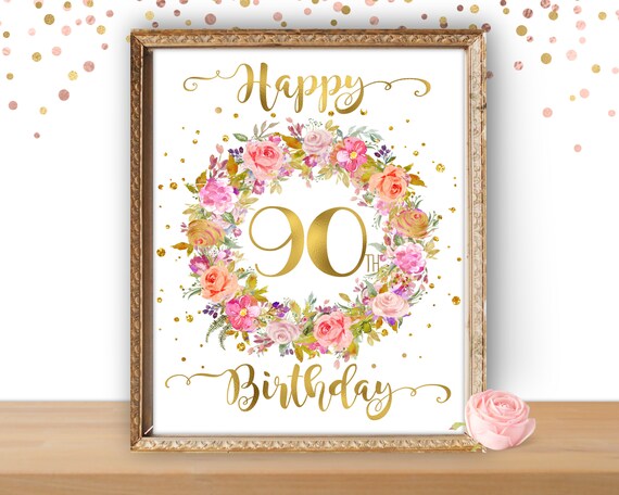 Free Printable 90th Birthday Sign