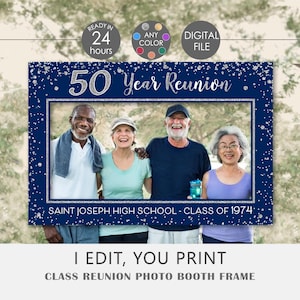 Class Reunion Photo Booth Frame: Any Year, Any Color (Digital Download)