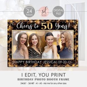 Photo Booth Backdrop, Birthday Photo Props Frame, Selfie Frame, Personalized DIGITAL Printable, P11
