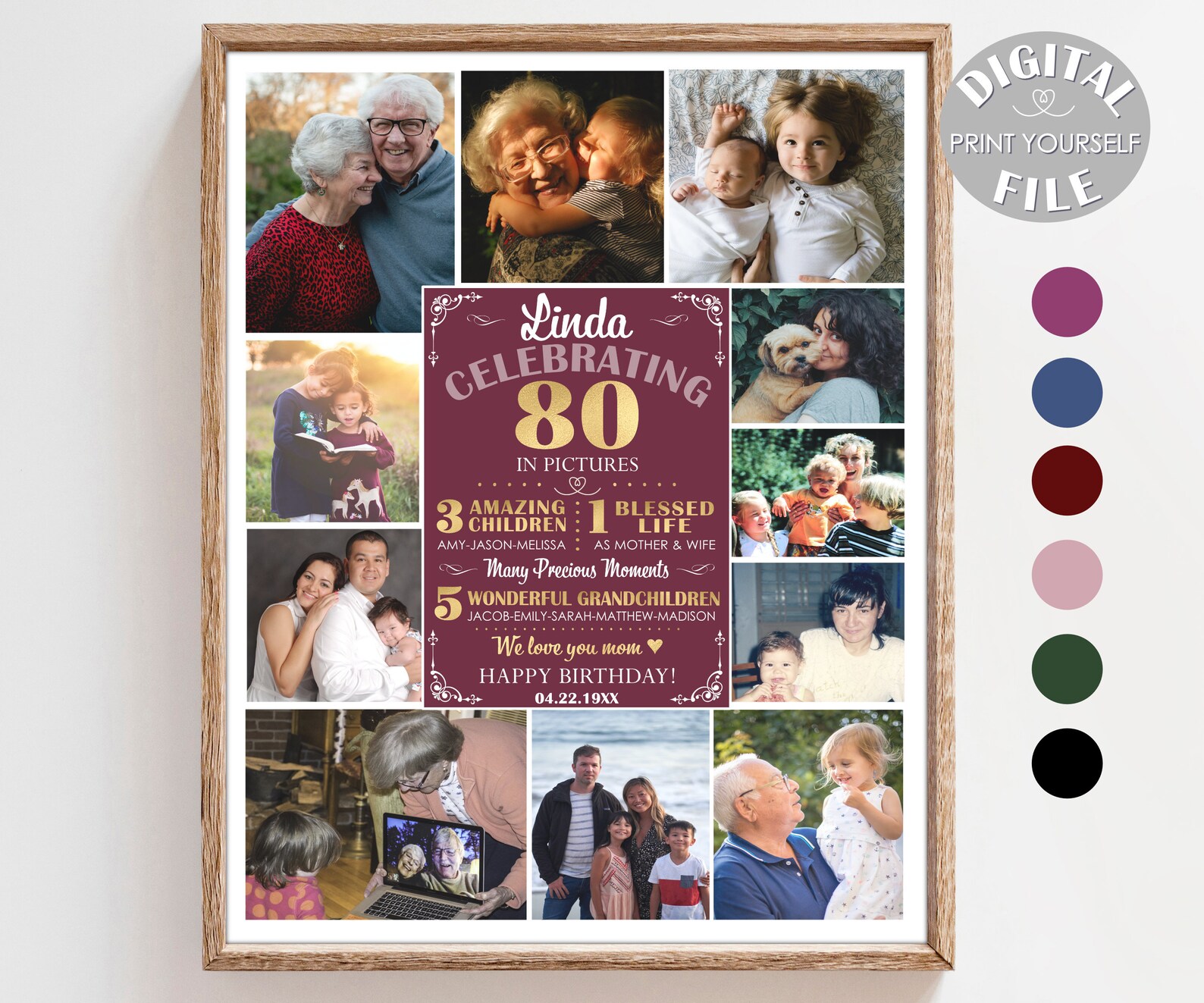 80. Geburtstag FotoCollage 80. Geburtstag Oma Geschenk 80. Etsy Österreich