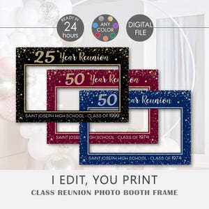 50th Class Reunion Photo Booth Frame: Any Year Custom Printable (Digital Download)