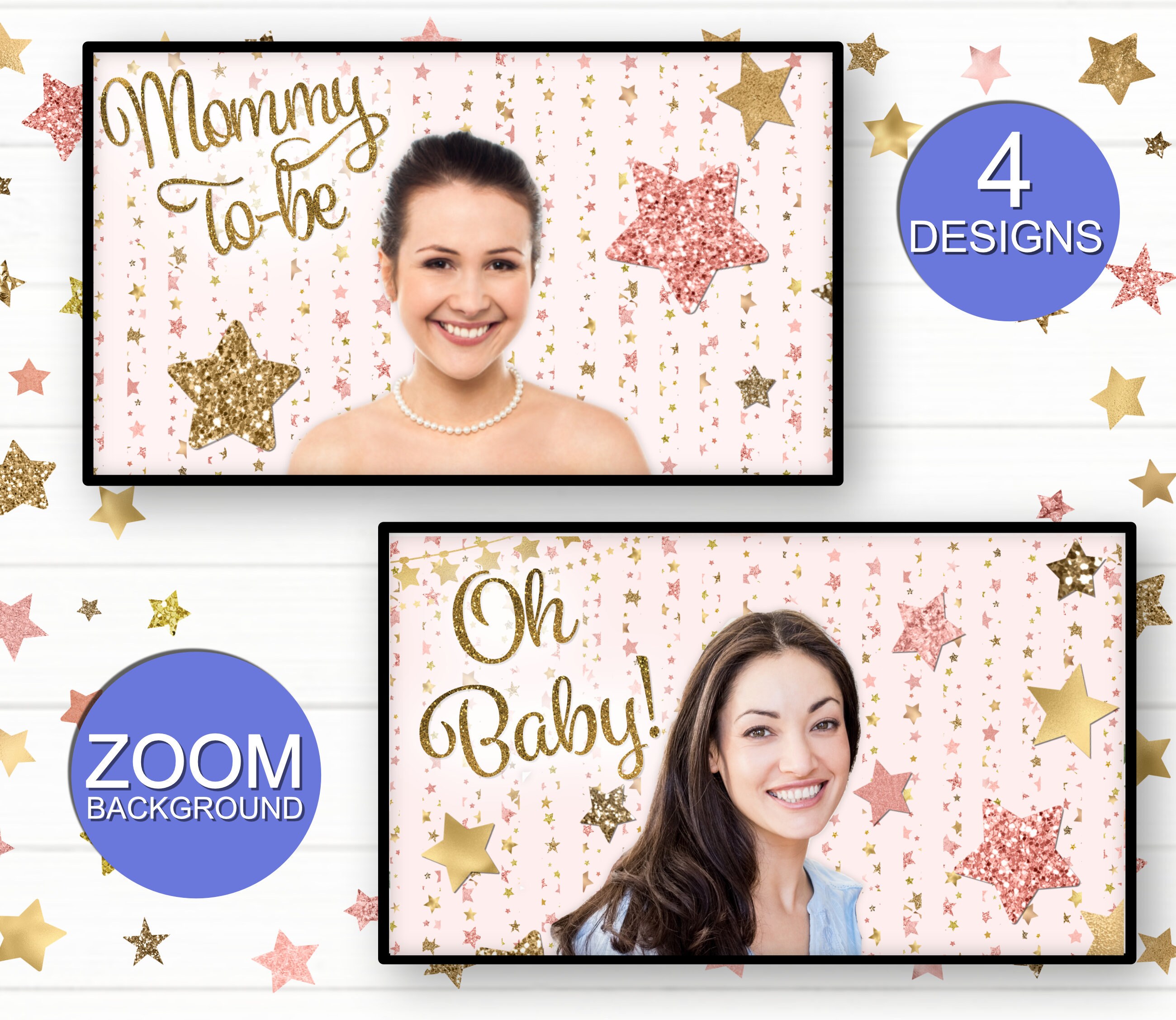 Virtual Baby Shower Twinkle Zoom Background Baby Shower Girl - Etsy New  Zealand