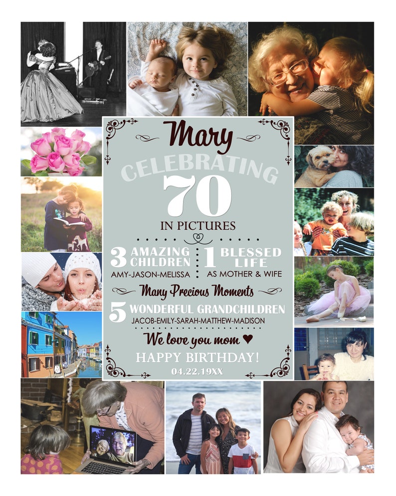 80. Geburtstag FotoCollage 80. Geburtstag Oma Geschenk 80. Etsy Österreich