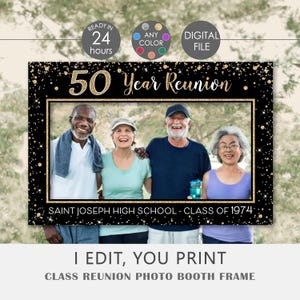Class Reunion Photo Booth Frame: Customizable Colors (Digital Download)