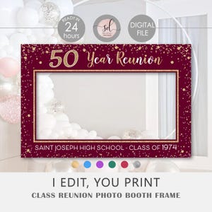 Class Reunion Backdrop, High School Photo Prop, Personalizable Selfie Board, Any Color, Digital Download Printable