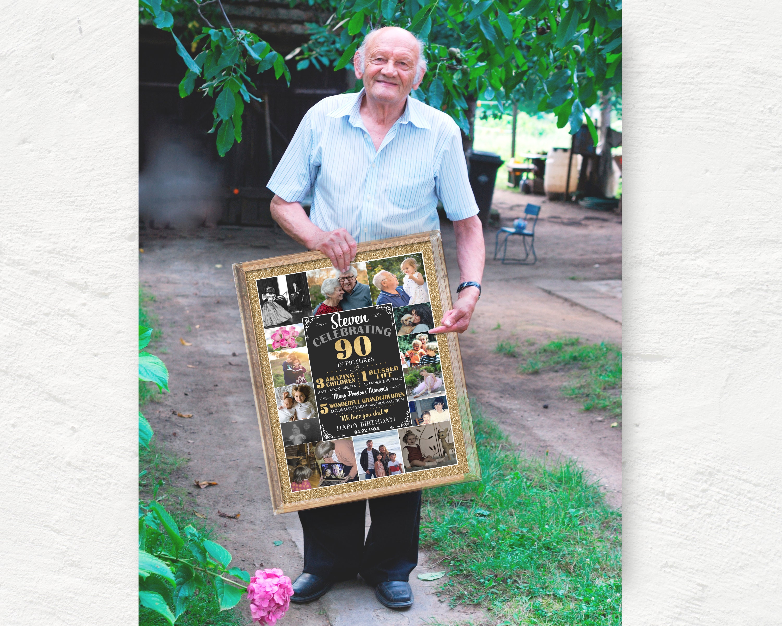 90. Geburtstag FotoCollage 90. Geburtstag Geschenk für Papa Etsy