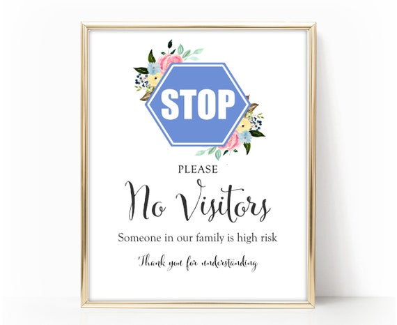 please no visitors sign self isolation house social etsy