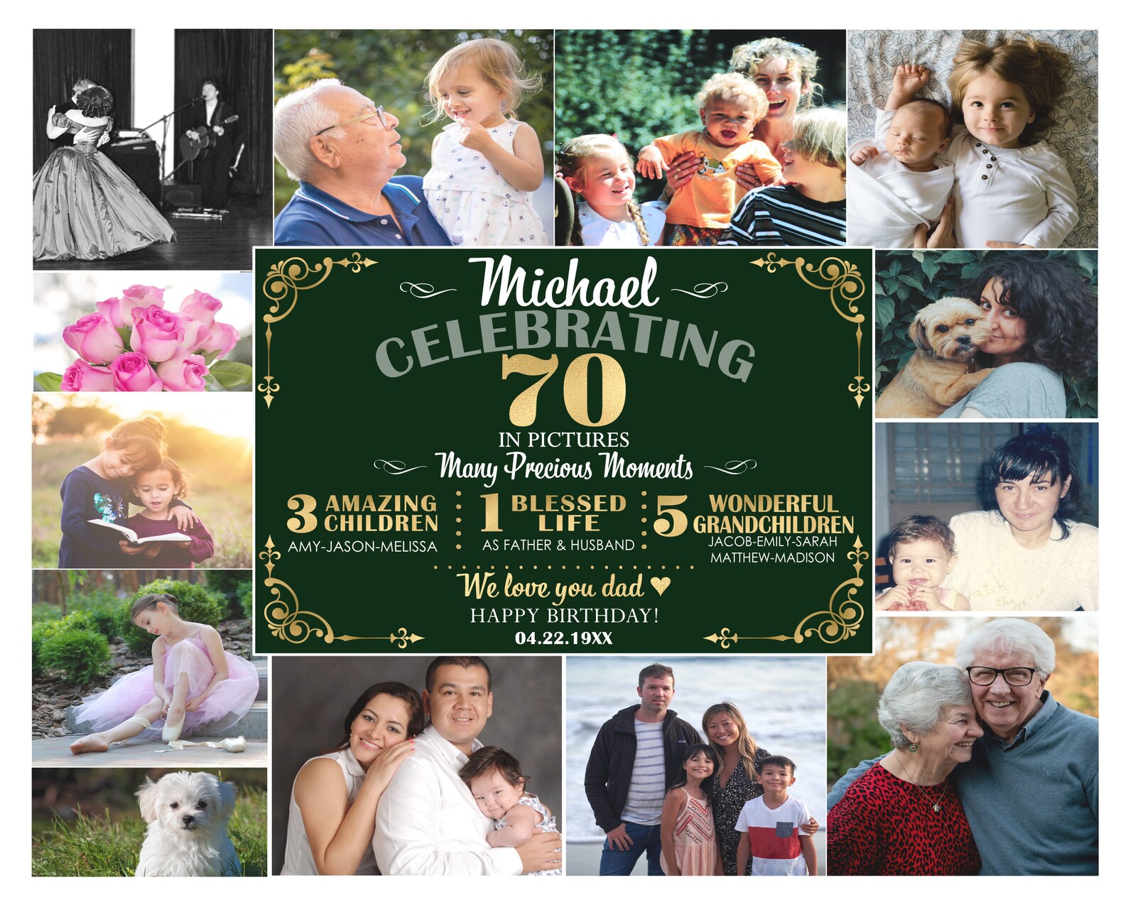 75. FotoCollage 75. Geburtstag Geschenk für Papa Opa 75  Etsy