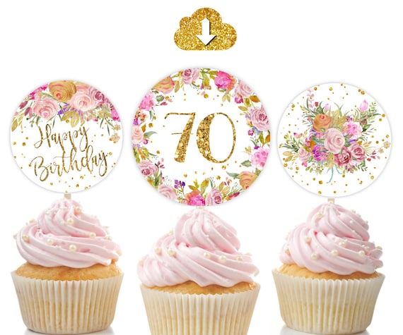 70th-birthday-cupcake-toppers-70th-birthday-favors-treats-etsy