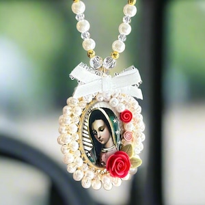 Virgin Mary Car Charm — Rearview Mirror Charm — Guadalupe Car Accessory — Religious Car Decor — Catholic Gift