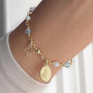 Fertility Rosary Bracelet Gold Filled — Catholic One Decade Rosary — Faith Jewelry Gift — TTC Gift