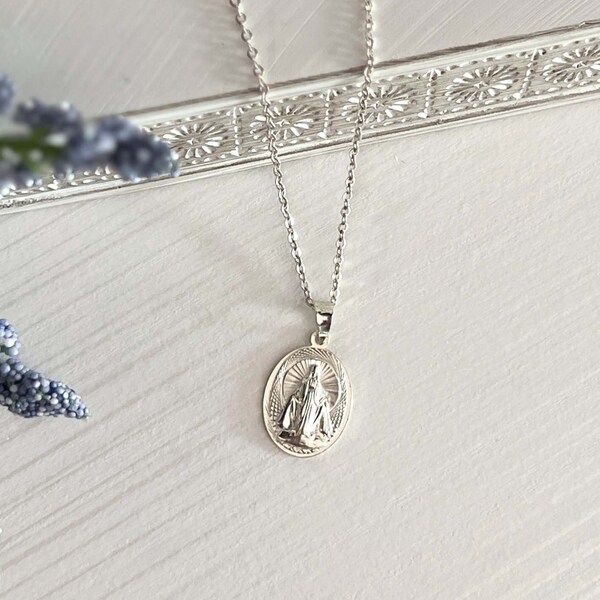 Large Sterling Silver Miraculous Medal Ring