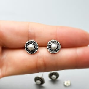 Tiny Round Stud Earrings, 925 Sterling Silver, Round Studs, Multiple Piercing, Women&#39;s Jewelry.