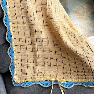 Manta de crochet – Manta marrón hecha a mano – Manta acogedora para el regazo – Regalo de decoración acogedor – Decoración estilo bohemio