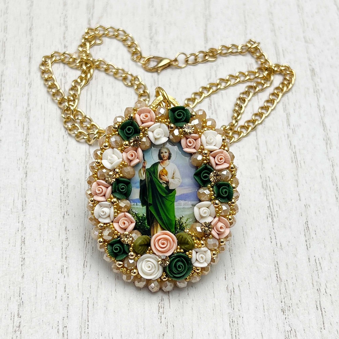 Saint Jude Necklace Saint Jude Medallion Religious Gift San - Etsy