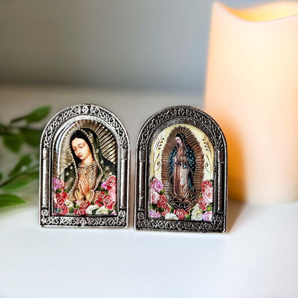 Our Lady of Guadalupe Frame, 2.5”x 2” Small Frame, Religious Home Decor, Virgin Mary Desk Decor, Religious Image Gift.