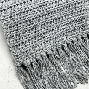 Chunky Knit Scarf – Long Gray Winter Scarf – Handmade Cozy Wrap – Extra Warm Knitted Scarf
