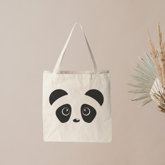 Panda Tote Bag Groceries Bag Bear Tote Bag Tote Canvas Bag Panda Lovers Gift. Etsy