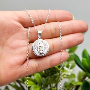 Collar Virgen Guadalupe, Plata Ley 925, Medalla Virgen María, Collar Religioso.