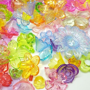 180g Large bag of transparent acrylic flowers approx 400pcs