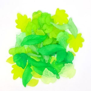 25g Frosted green mixed leaves. 6 different types