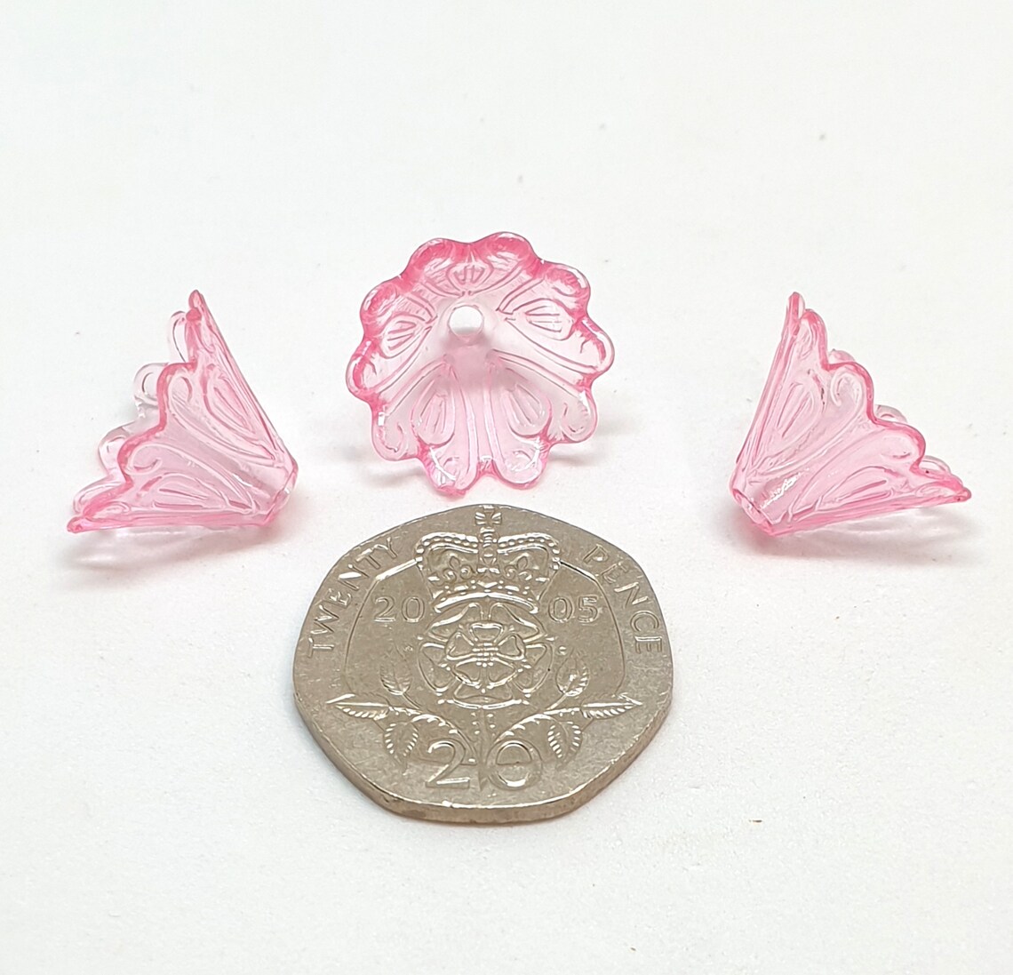 50 Acrylic pale pink flower cones Etsy