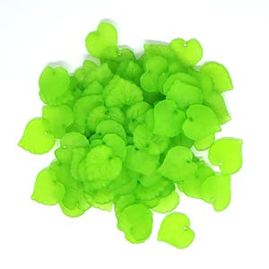 25g frosted green/spring green heart shaped leaves 85pcs