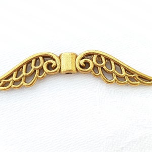 10 x 52mm Large gold filigree angel wings charms pendant.