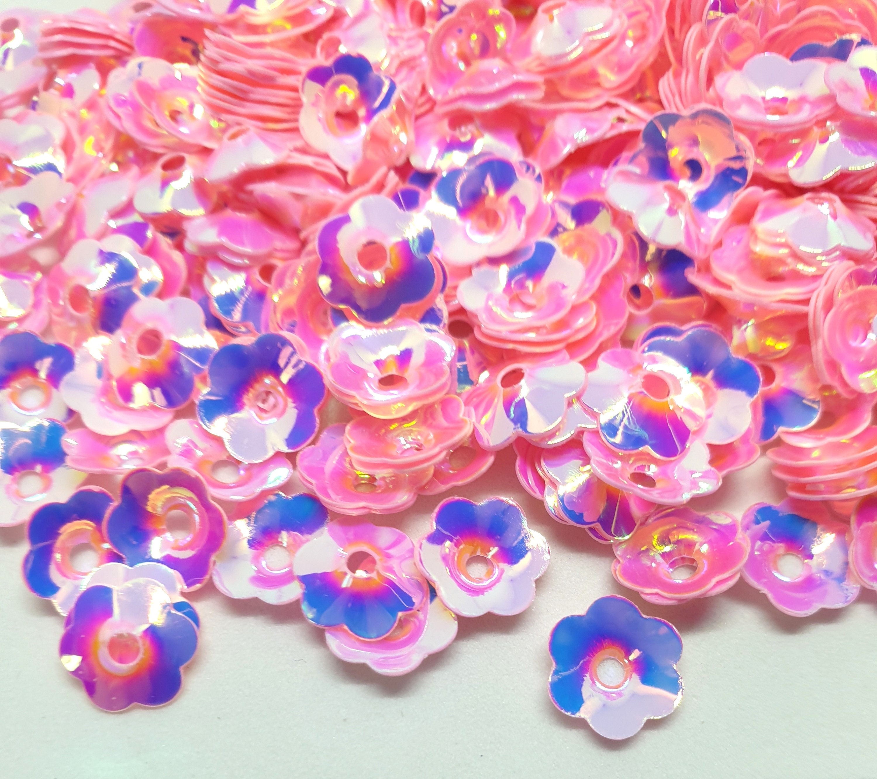 Pink AB Cup Flower Sequins 10mm 10g about 315pcs - Etsy UK