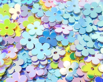 5g small daisy flower sequins 7mm 4 colour mix