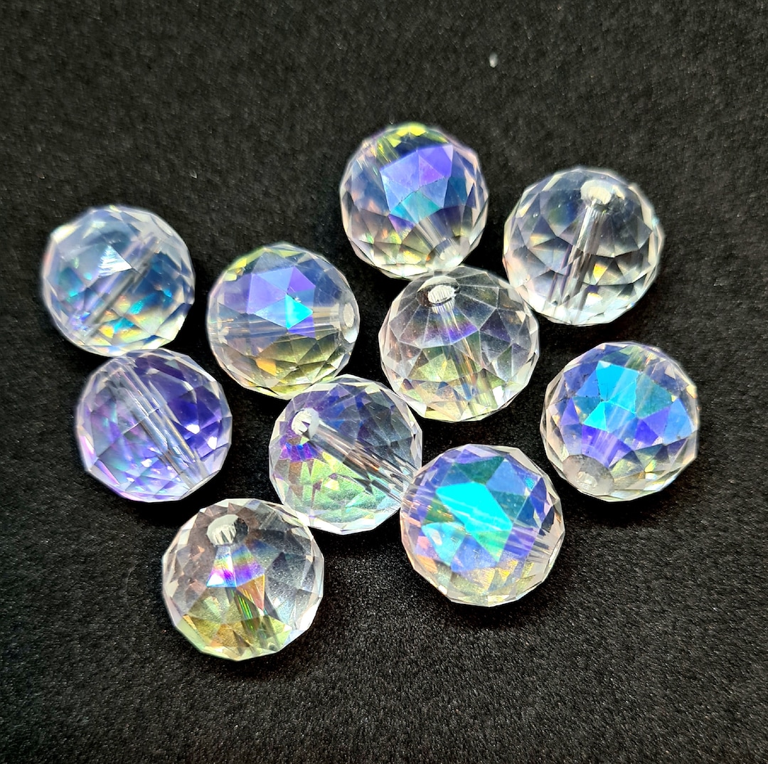 10 of 16mm Large AB Glass Crystal Faceted Beads Etsy