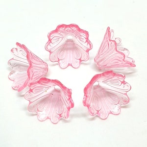 50 Acrylic pale pink flower cones