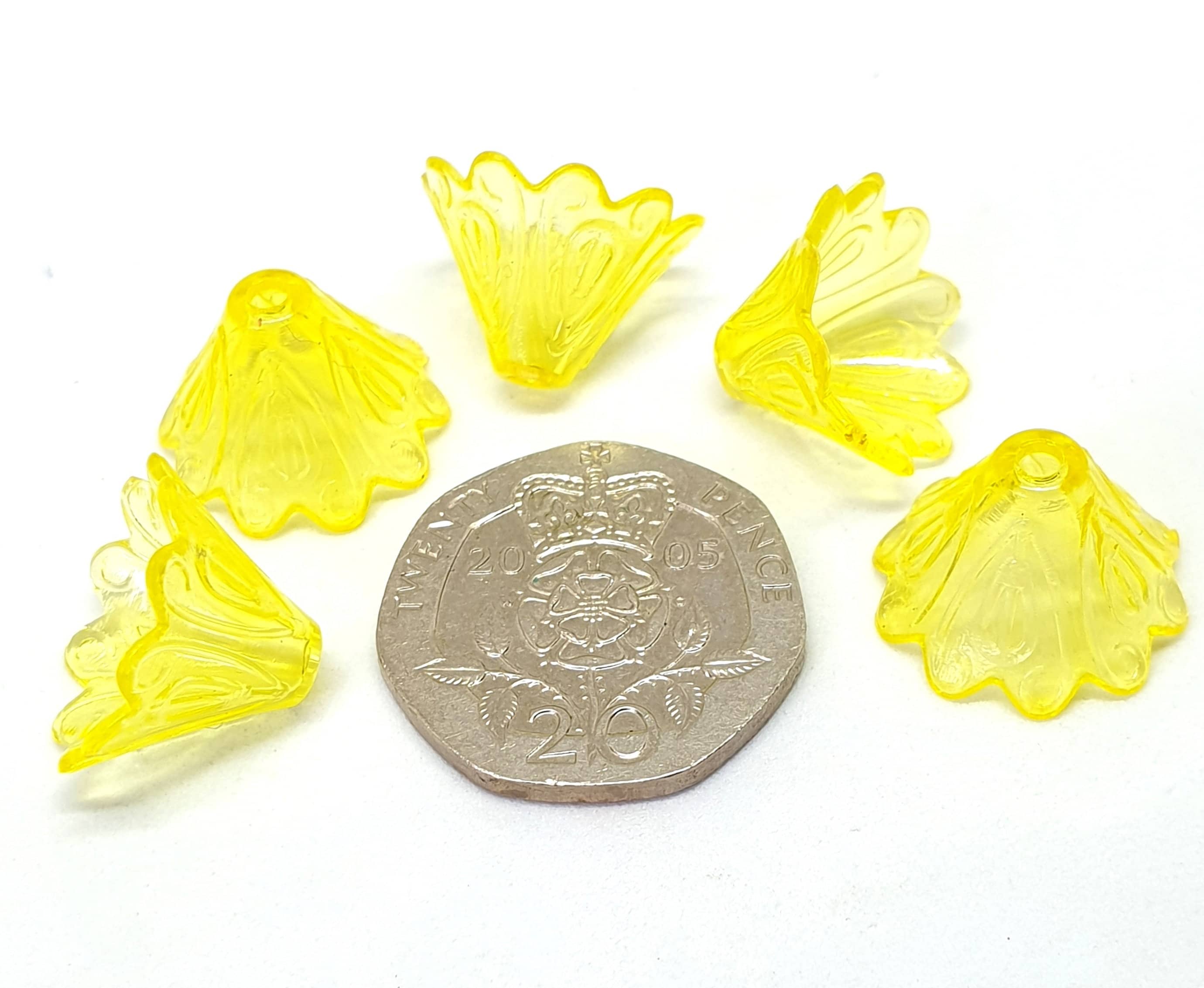 50 Acrylic yellow flower cones Etsy