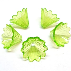 50 Acrylic green flower cones