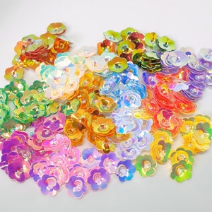 10g Sequins 10mm mixed AB cupped flowers approx 315pcs