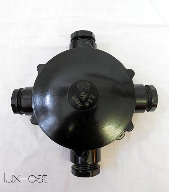 Alte Bakelit Verteilerdose Aufputz Verteiler Art Deco Loft Design 3 Abgänge NEU