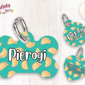 Personalized Pet Tag, Pet ID Tag, Custom Pet tag, Custom Print Tag, Pierogi, dumpling Dog Tag, Cat Tag, Unique Tag