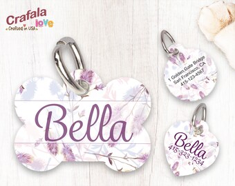 Personalized Pet Tag, Pet ID Tag, Custom Pet tag, Custom Print Tag, Bella, Dog Tag, Cat Tag, Unique Tag