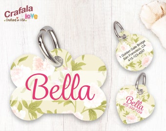 Personalized Pet Tag, Pet ID Tag, Custom Pet tag, Custom Print Tag, Bella, Dog Tag, Cat Tag, Unique Tag