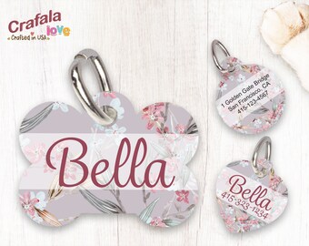 Personalized Pet Tag, Pet ID Tag, Custom Pet tag, Custom Print Tag, Bella, Dog Tag, Cat Tag, Unique Tag